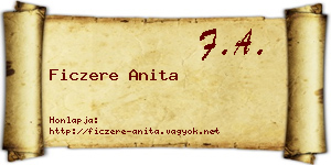 Ficzere Anita névjegykártya